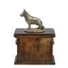 German Shepherd Dog, Alsatian Wolf Dog - urn for the ashes of a dog, urn with a statuette, elegant urn in the classic style of the Art-Dog brand