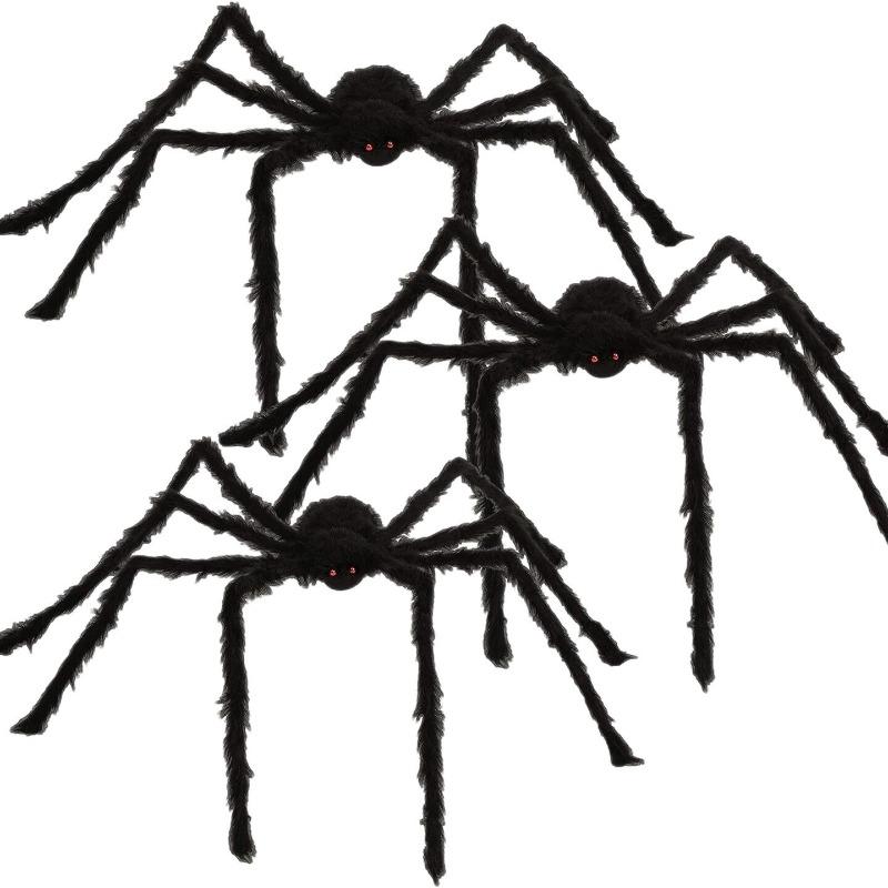 Halloween Glowing Big Spider Simulation Props Ornaments Decorative Toys Outdoor Garden Layout Scene Supplies