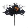 Konstgren med lönnlöv Svarta löv Blomsterpinnar Halloweendekoration för bordsdekoration