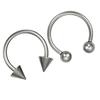 2 Pièces Mode Acier Fer à Cheval Boule Anneaux Circulaires Nez Oreille Piercing Corporel Bijoux - argent-1