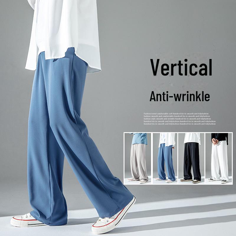 

Мужские непромокаемые брюки Ice Silk Wide Leg — шикарный гонконгский стиль, легкие и свободные для лета 2XL синий