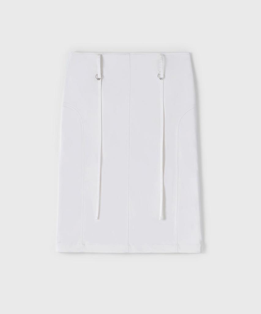 Yunse Piercing Satin Skirt (Ivory)