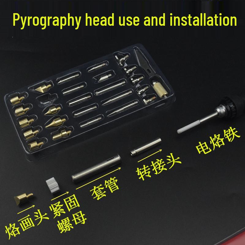28-Piece Adjustable Temperature Soldering Iron Set with Pyrography Pen - 110V European Standard