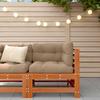 Garden Corner Sofa Solid Pine Wood Wax Brown