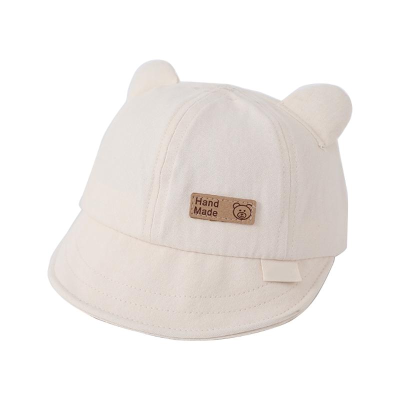 

Cute Ears Baseball Caps for Kids Soft & Breathable Toddlers Sun Protections Hat Spring Summer Solid Peaked Caps бежевий