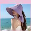 Summer Uv Protection Sun Hat With Wide Brim And Removable Shoulder For Women