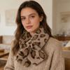 Comfortable and Stylish Leopard Pattern Neck Warmer Soft Faux Furs Winter Scarf for Keeping Warm In Chilly Weather