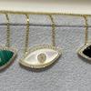 Electroplated Devil's Eye Necklace 18K True Gold Opal Zircon Necklace  Jewelry Gift