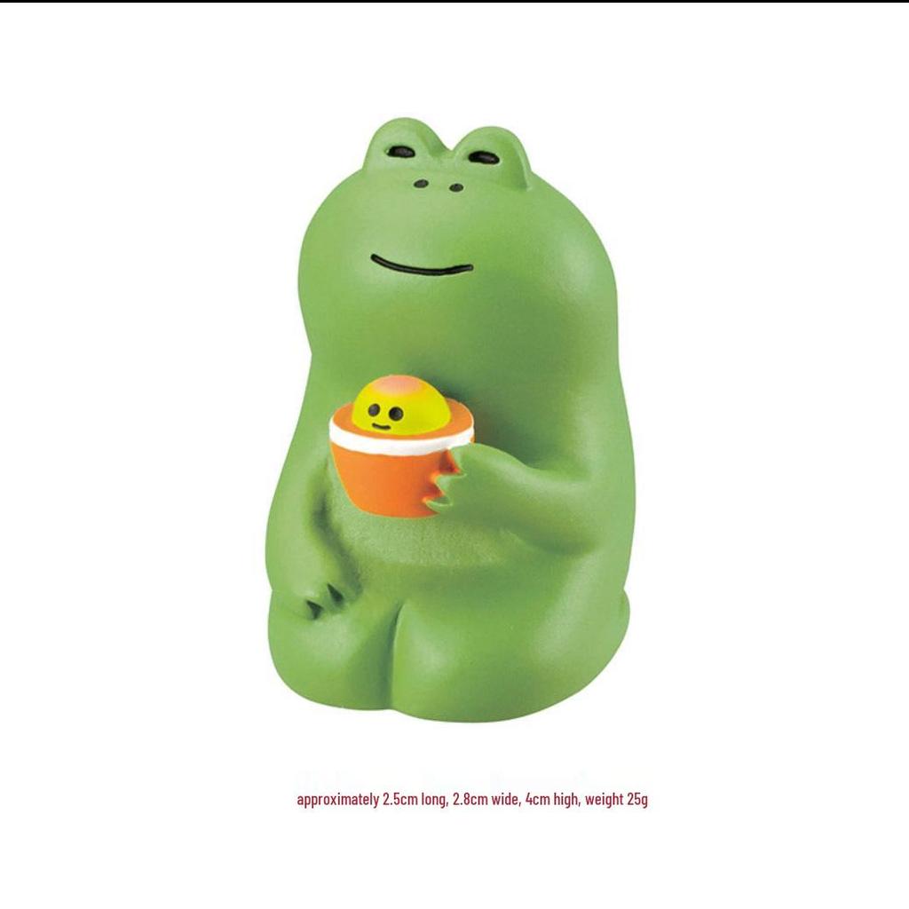 Creative Japanese Resin Cat & Frog Figurines - Trendy DIY Handmade Blind Box Decoration