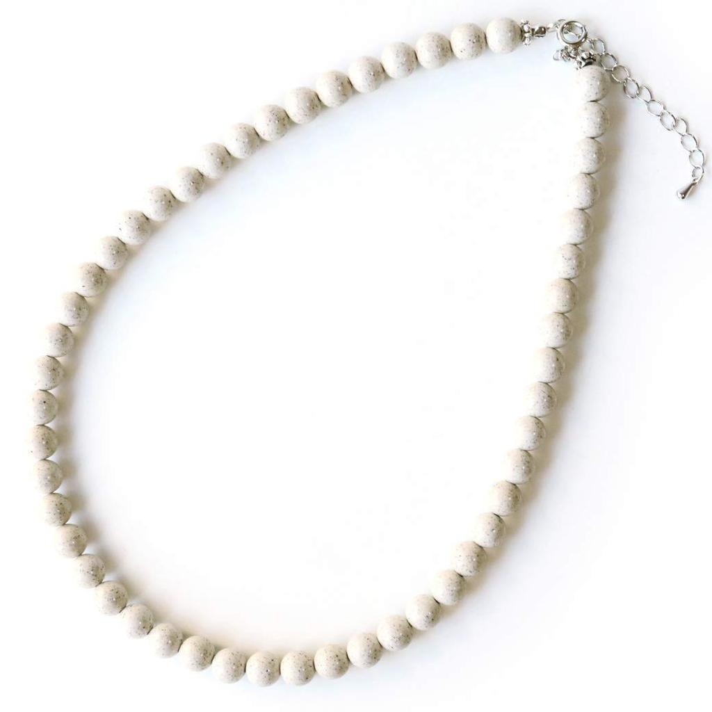 [GOLD STONE] Beitou Stone Necklace, 8mm, Taiwanese, Negative Ion, Radium, 40cm Long