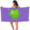Duolingo Owl Duo Beach Towel Soft Microfiber Quick Dry Absorbent Quick Towels For Pool