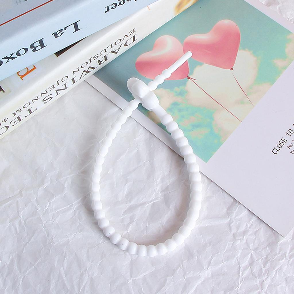 DIY Jewelry Key Chain Self-Locking Lanyard Strap Candy-Colored Little Flower Silicone Rope 25cm Dress Tags Rope