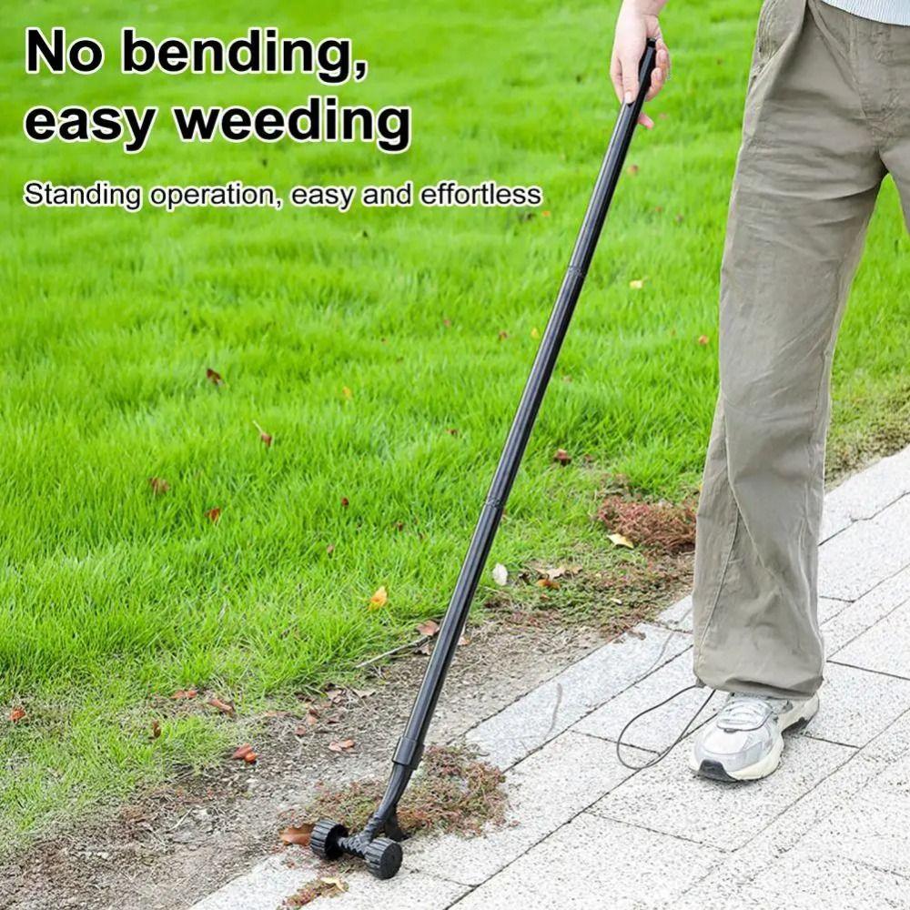 Effective Root Removal Weed Remover Sturdy Clamp Stand-up Weed Puller Weeding Tool with Wheel