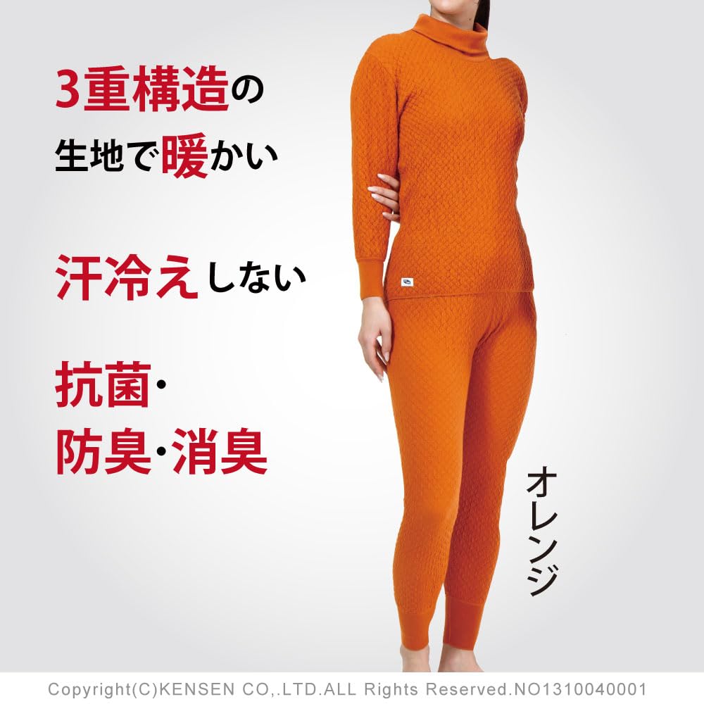 Hidamari Chomolungma 8848 Long Sleeve Turtleneck Warm Underwear Steel Women's [Sapium] [Triple Layer] (JP, Alphabet, L, Gray) [QM8848WTN-50-STG]