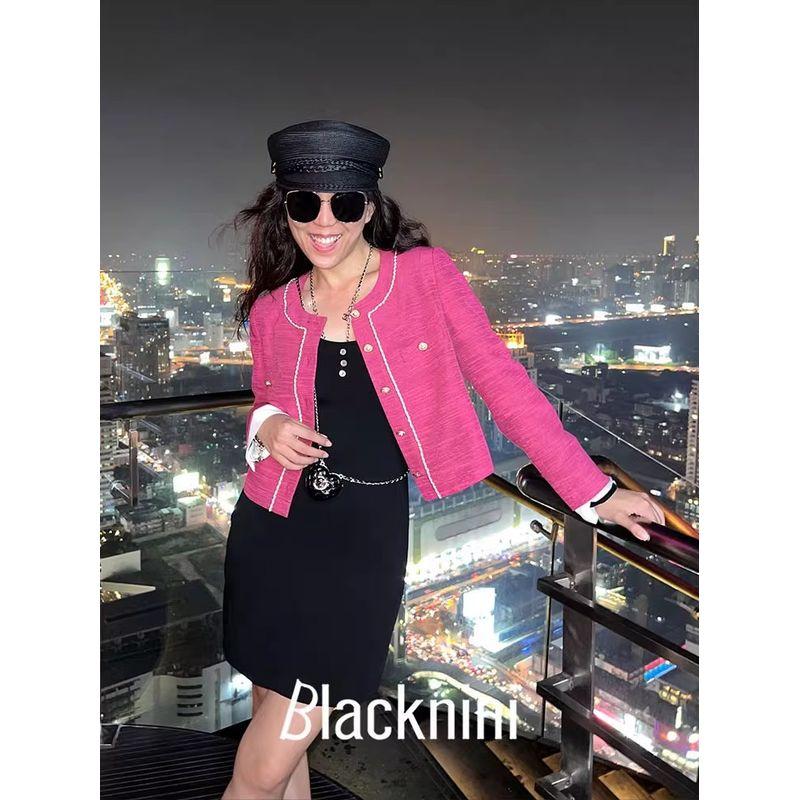 Blacknini Yin Huafu/French Style Lazy Leisure Knit Vest Dress
