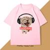 Cotton Breathable Childrens Tshirt New Cute Cat Rock Cartoon Print Parentchild Outfit Unisexs and Womens Short Sleeves