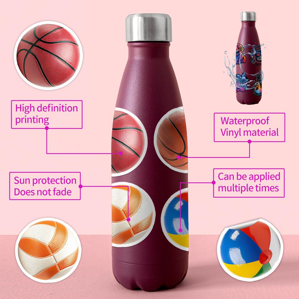 50 Mixed Sports Graffiti Stickers: Baseball, Football, Basketball - Waterproof and Decorative Decals