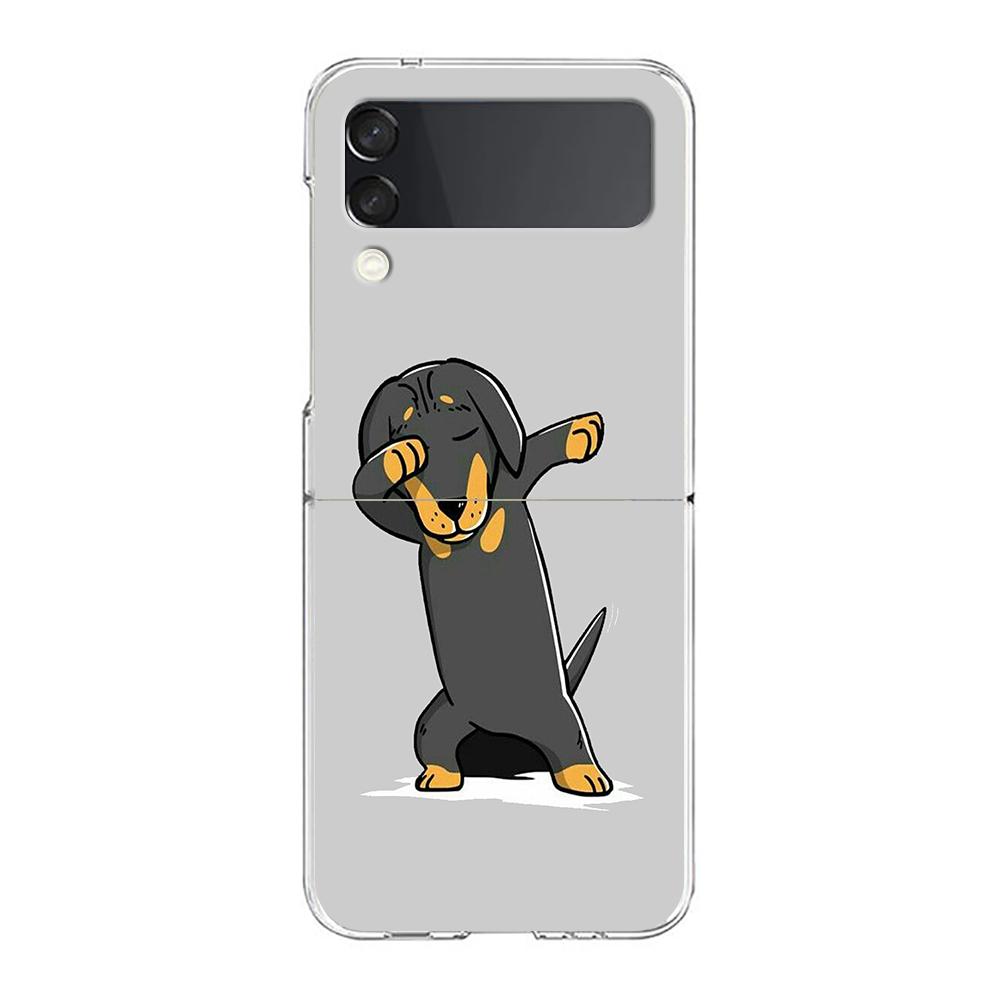 Dachshund Sausage Dog Phone Case For Samsung Galaxy Z Flip 3 4 5 6 Fold High Hard Shell For Galaxy Z Flip 3 5 6 Clear Cover