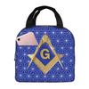 Freemason Geometric Hexagon Traditional Asanoha Insulated Lunch Bag for Waterproof Thermal Cooler Lunch Box Office Work School