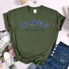 Los Angeles California Letter Printing Womens T-Shirts Summer Casual Comfortable Short Sleeve Street Loose Crewneck Clothes