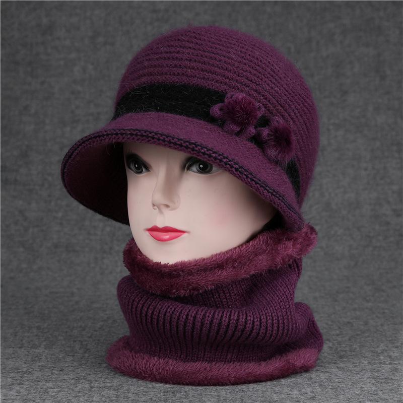 Winter Mother Hat Female Warm Versatile Grandma Basin Hat Velvet Cycling Cold Bucket Hat