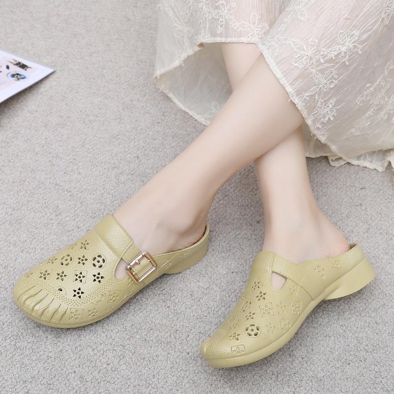 Women's Summer Breathable Sweet Sandals Thick Soft Sole Fashion Beach Slides Anti-Slip Open-Toe Outdoor Shoes