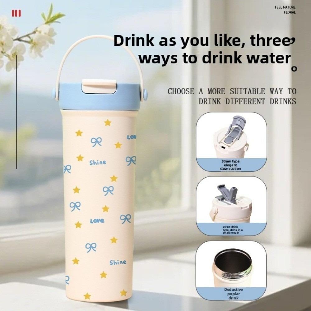Bowknot Insulated Cup Stainless Steel Thermal Car Coffee Cup New Water Bottle Travel