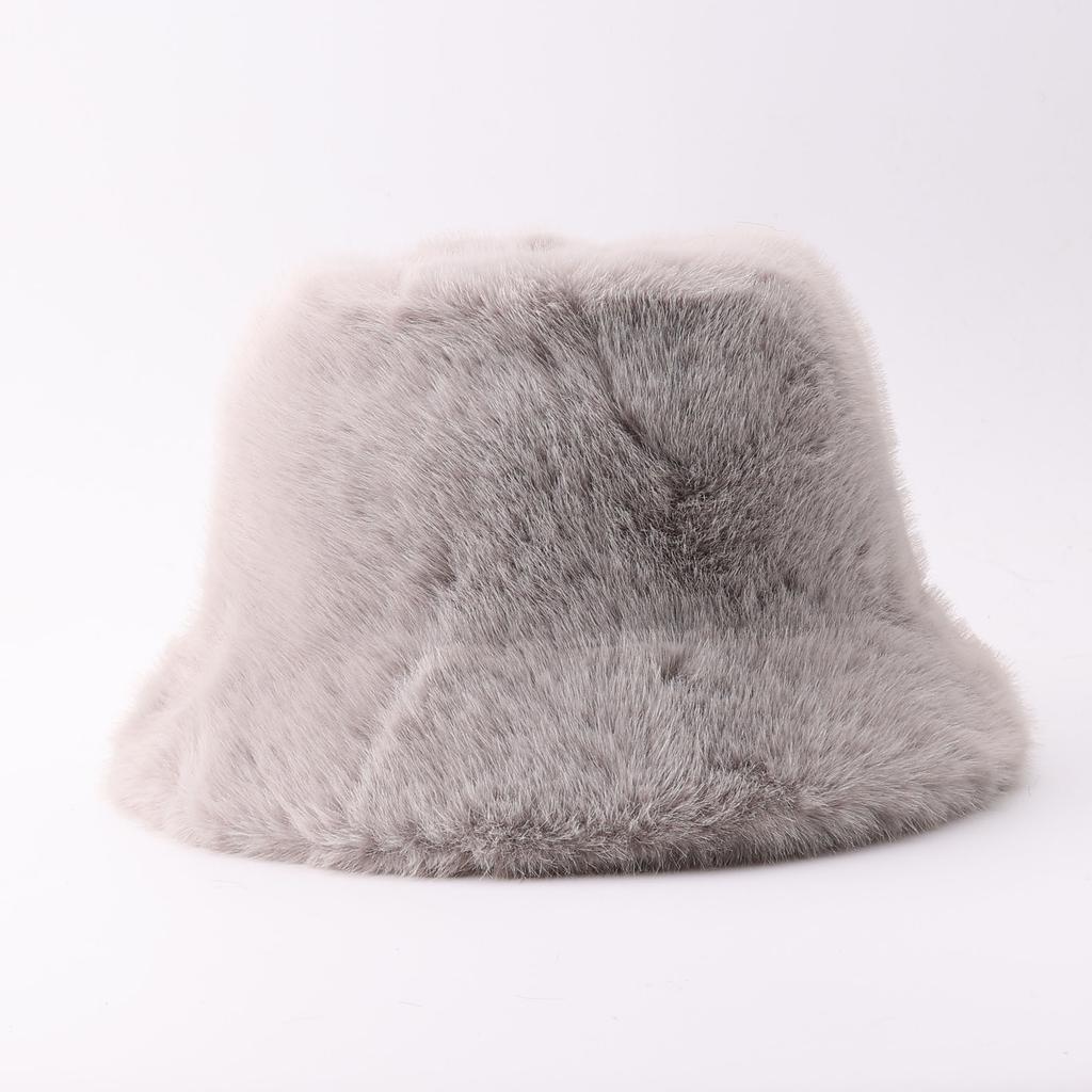 Autumn and winter bucket hat plush warm cold basin hat new plush face small versatile sun hat