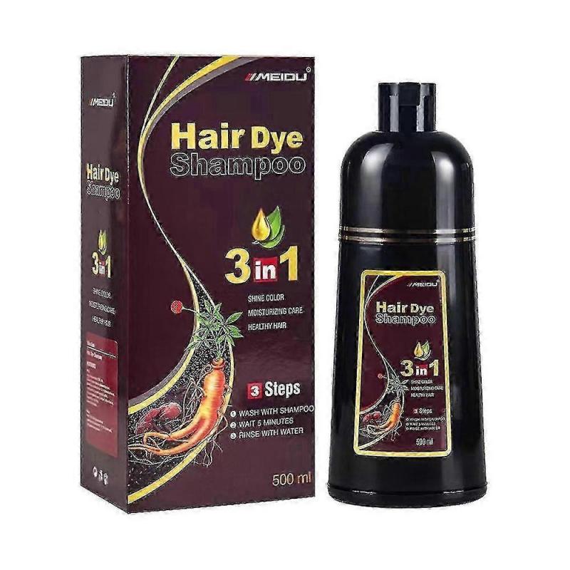 Meidu Botanical Herbal Hair Color Shampoo 500ml In Black