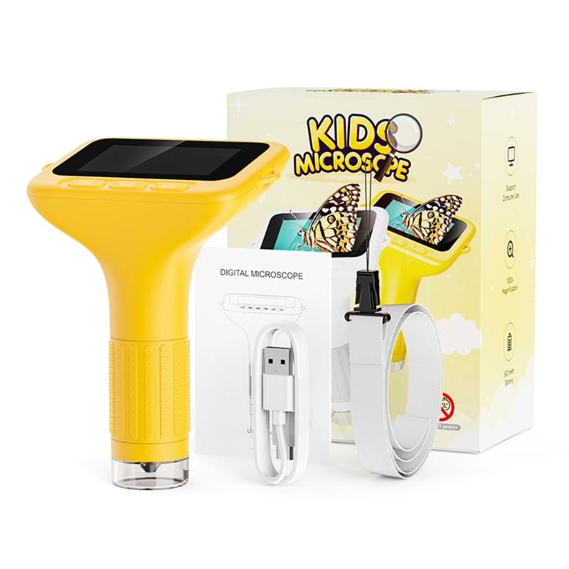 

Handheld Children Digital Microscope 1000X Magnification 3Inch Display Builts In Camera Storage Gift For Ages 3-12 1