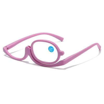 +1.0~+4.0 Diopter Rotating Makeup Reading Glasses Anti-blue Light Vision Care Folding Eyeglasses Colourful Frame Eyewear