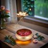 Metal Lotus Tealight Candle Holder for Diwali Decoration Items with Base of Urli Bowl -Diwali Gift Items-Urli Bowl for Home Decor