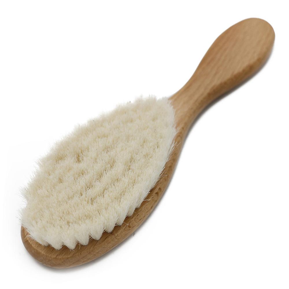 Spazzola E Pettine Per Neonati In Pelo Di Capra Naturale E Manico In Legno: Massaggio Delicato E Antistress