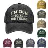 Men's Embroidered Baseball Cap Soft Top Adjustable Strapback Casual Outdoor Hat with Lettering Design Durable Cotton Material