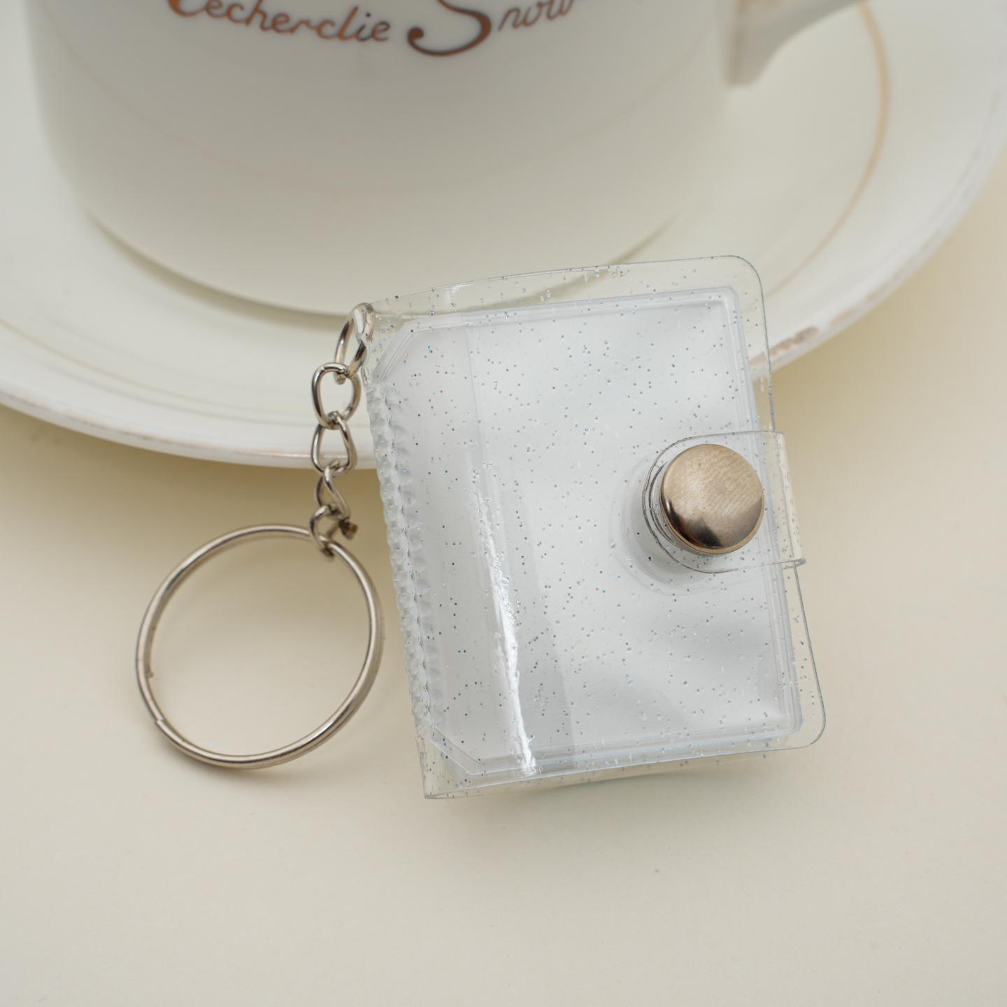 

PVC Mini Photo Album Keychain: Small Pocket Insert Pages for ID and Photos (1-2 Inch)