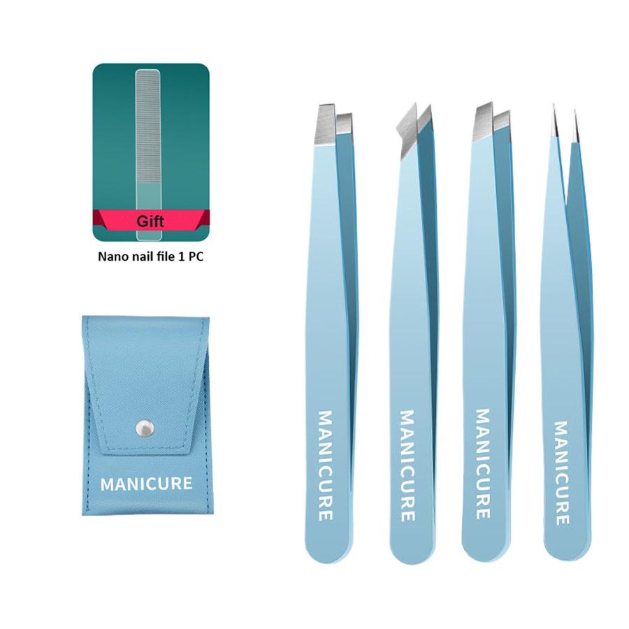 Precision Stainless Steel Tweezers For Eyebrow Hair Facial Hair Removal, Splinter, Blackhead Slant Tip Angle Tip Pointed Tip