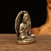 Starožitná mosaz Malá socha Buddhy Kapesní Miniaturní figurky Guanyin Pracovní stůl Dekorativní Ornament Socha Dárky