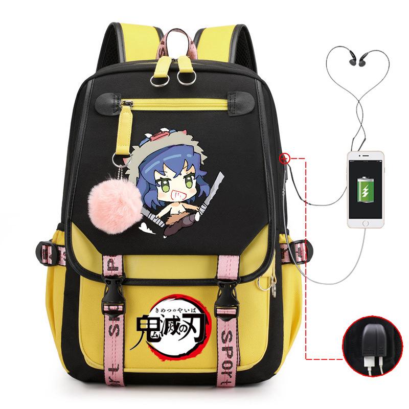 Ghost Annihilation Blade Grade 3-6 Junior High School Student High School Student School Bag Strap USB Multifunctional Backpack