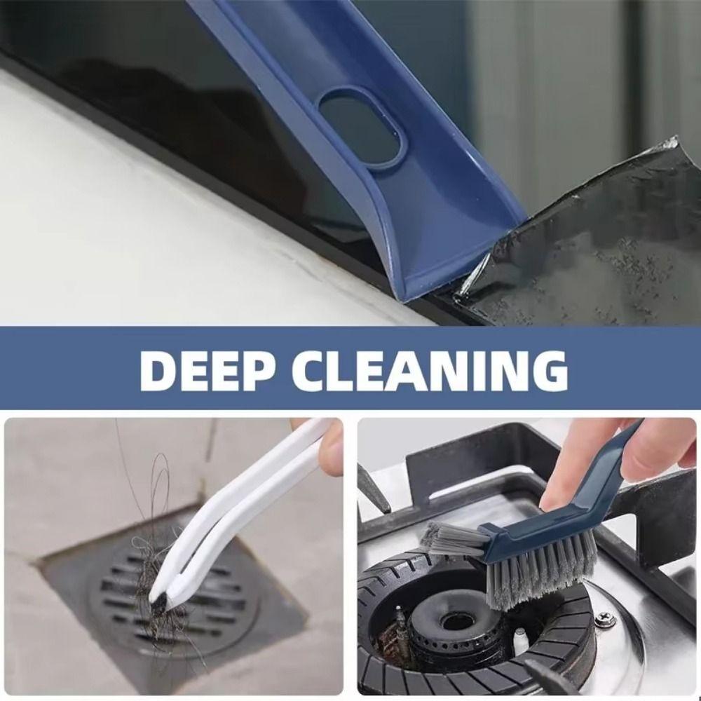 Hard Bristled Cleaning Brush V-Shaped Corner Brush Long Handled Gap Brush Window Grooves