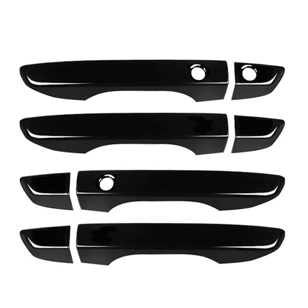 For Honda Civic 10th Gen 2016-2026 Car Carbon Fiber Style Black Exterior Door Handle Moulding Cover Trim Keyless Entry Decor
