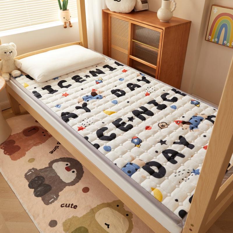 Dormitory Quilted Fleece Mattress Pad, 90×200 cm, Foldable Bunk Bed Sheet.