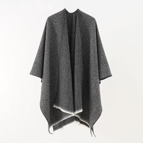 Women Shawl Scarf Solid Color Knitted Shawl Wrap Imitation Cashmere Shoulder Top Sweater Shawl Fashion Accessory