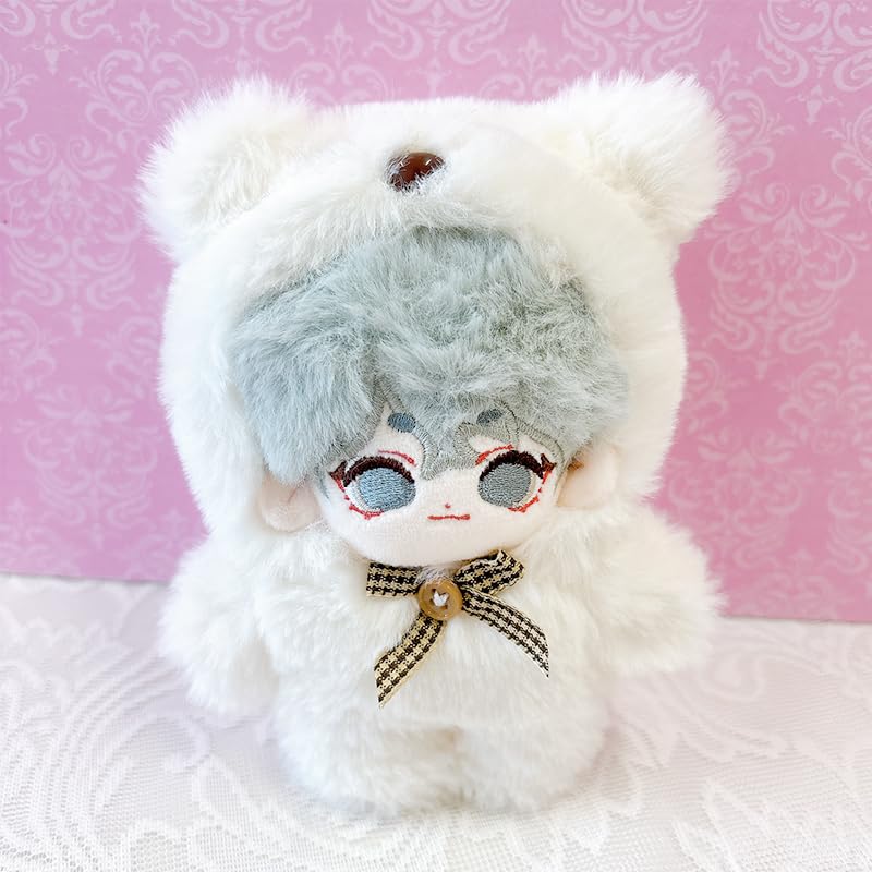 Weiße, flauschige Baumwollkleidung für 10cm Plüschtiere, g.trigger, geeignet für Oshi-Nui (Plüschpuppen)