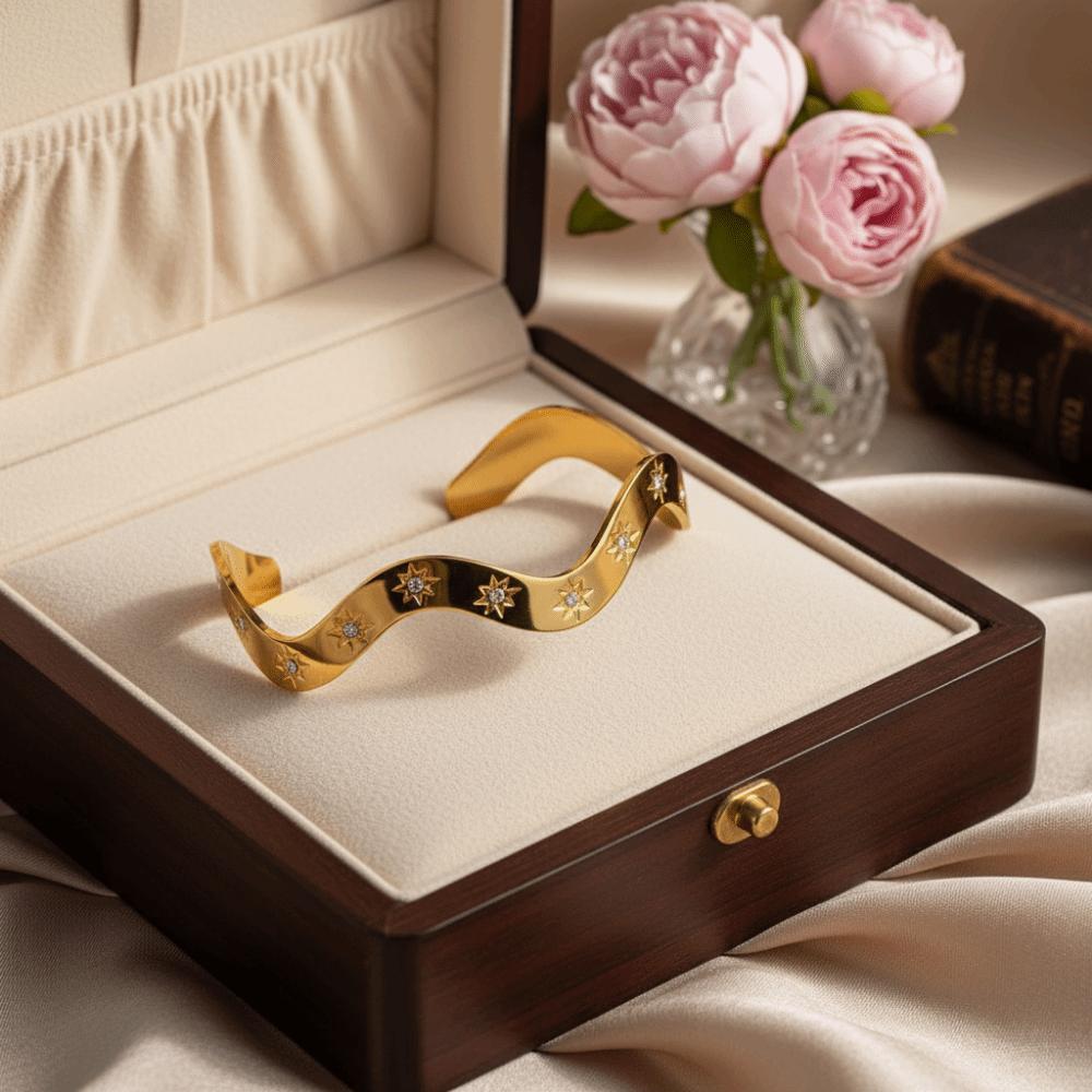 Simple Style W-type Bracelet Bling Geometry Bracelets Classic Metal Bangles  Women Gifts