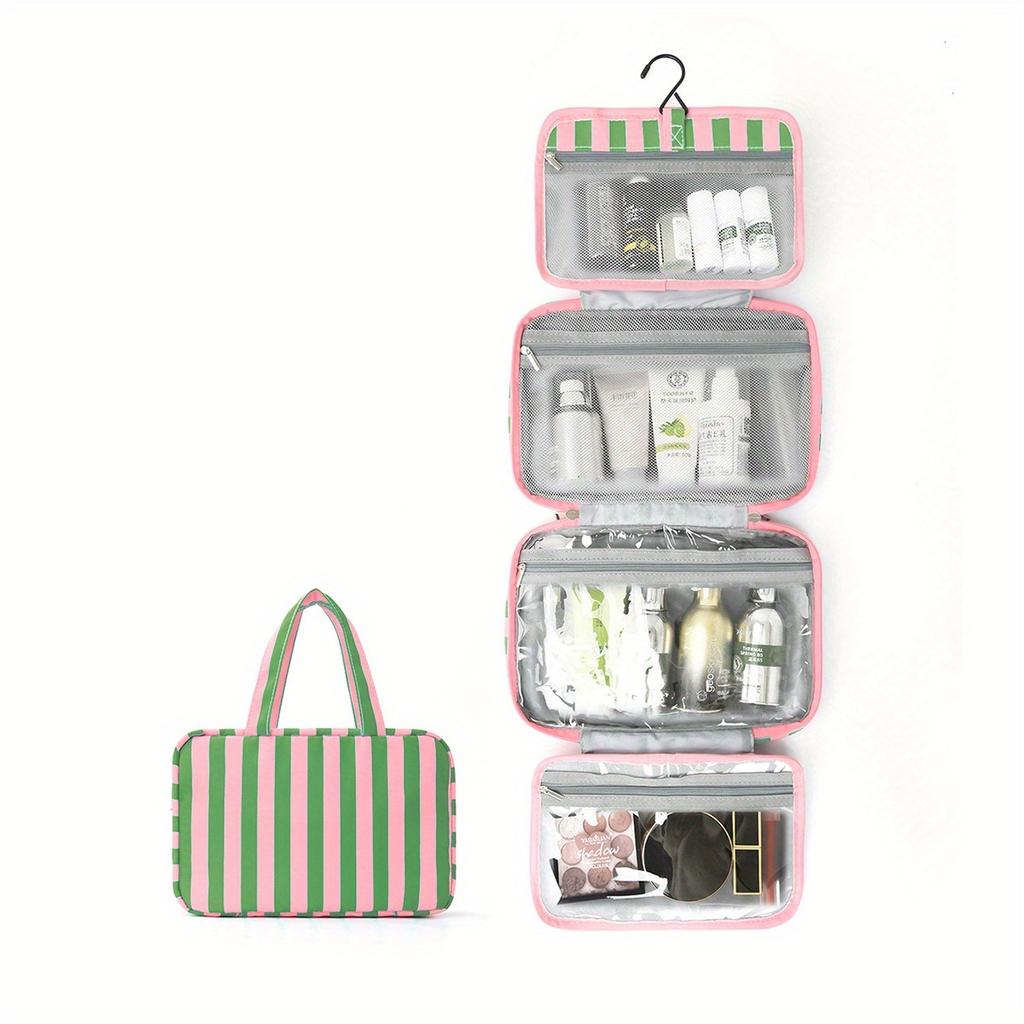1pc Large Capacity Elegant Travel Cosmetic Bag Suitable for & - Polyester Storage, Spacious for Business Trip, Daily Use, Gift