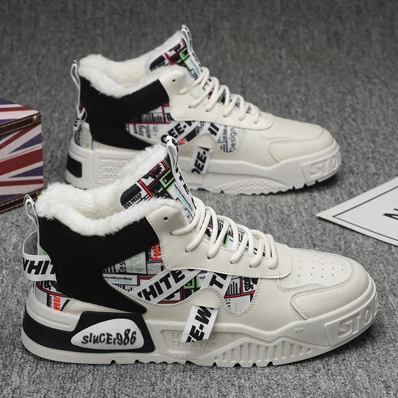 Männer stiefel 2024 Neue Winter Hausschuhe Warme Männer Schuhe Wasserdicht Rutschfeste Plüsch Turnschuhe Männlichen tenis schuhe Stiefel Männer turnschuhe Winter