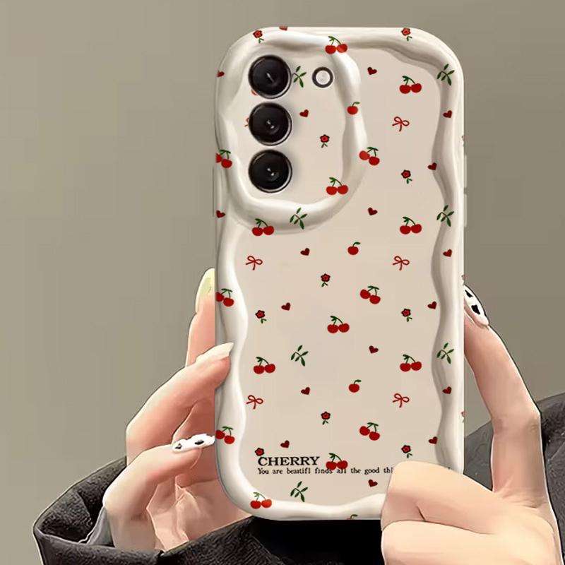 Custodie per Telefono per Samsung Galaxy A57 A56 A55 5G A15 A16 A35 A17 A37 A36 A54 S26 S25 S24 Ultra S22 Plus S23 FE Copertura con Fiocco di Ciliegia