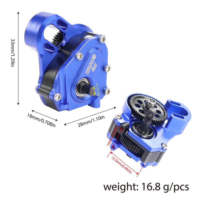 NIUWSRC MR24 Aluminium 21% Overdrive Billet Transmission Gearbox For 1/24 RC Crawler Axial SCX24 Deadbolt C10 Gladiator Bronco