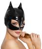 Schwarz Level - Vinylmaske mit Katzenohren Schwarz SL