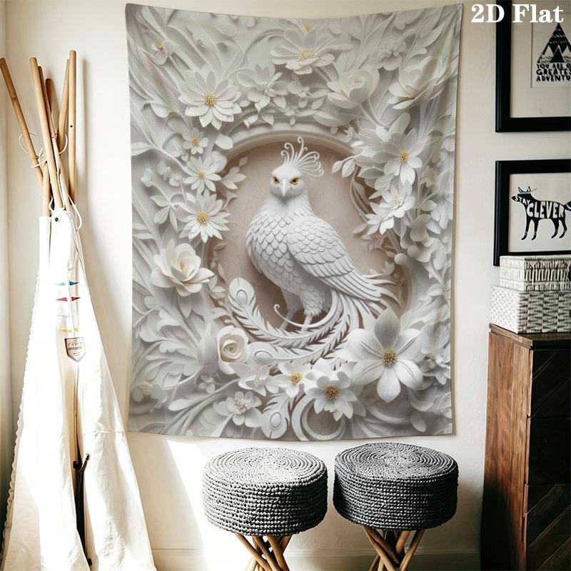 Retro Phoenix Wall Tapestry Aesthetic Wall Hanging Printed Fabric Blanket Decorative Tapestries for Bedroom Living Room Home Decor